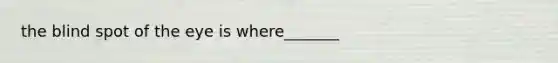 the blind spot of the eye is where_______