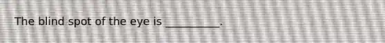 The blind spot of the eye is __________.