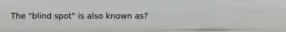 The "blind spot" is also known as?