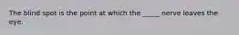 The blind spot is the point at which the _____ nerve leaves the eye.