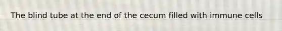 The blind tube at the end of the cecum filled with immune cells