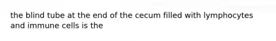 the blind tube at the end of the cecum filled with lymphocytes and immune cells is the