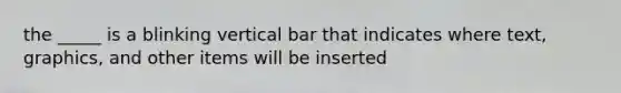 the _____ is a blinking vertical bar that indicates where text, graphics, and other items will be inserted