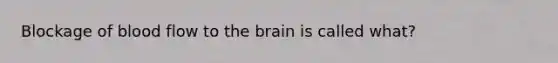 Blockage of blood flow to the brain is called what?