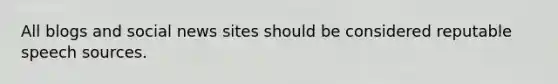 All blogs and social news sites should be considered reputable speech sources.