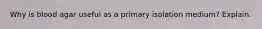 Why is blood agar useful as a primary isolation medium? Explain.