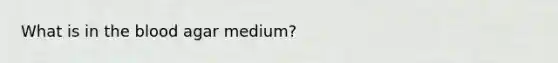 What is in the blood agar medium?