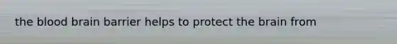 the blood brain barrier helps to protect the brain from