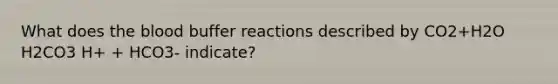 What does the blood buffer reactions described by CO2+H2O H2CO3 H+ + HCO3- indicate?