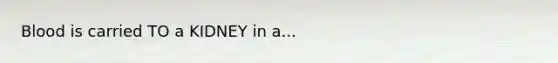 Blood is carried TO a KIDNEY in a...