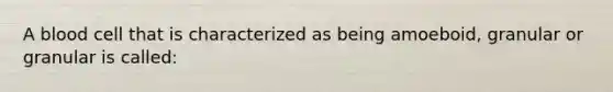 A blood cell that is characterized as being amoeboid, granular or granular is called: