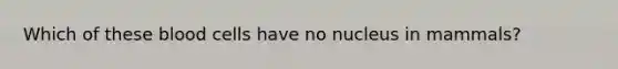 Which of these blood cells have no nucleus in mammals?