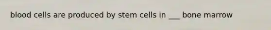 blood cells are produced by stem cells in ___ bone marrow