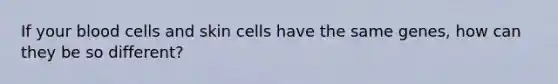 If your blood cells and skin cells have the same genes, how can they be so different?