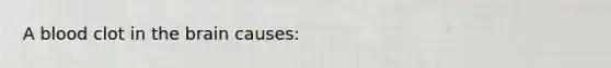 A blood clot in the brain causes: