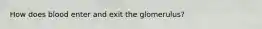 How does blood enter and exit the glomerulus?