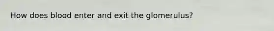 How does blood enter and exit the glomerulus?