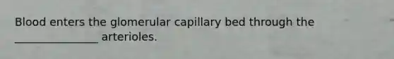 Blood enters the glomerular capillary bed through the _______________ arterioles.