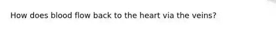 How does blood flow back to the heart via the veins?