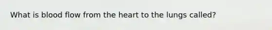 What is blood flow from the heart to the lungs called?