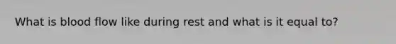 What is blood flow like during rest and what is it equal to?