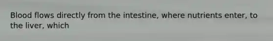 Blood flows directly from the intestine, where nutrients enter, to the liver, which