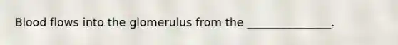 Blood flows into the glomerulus from the _______________.