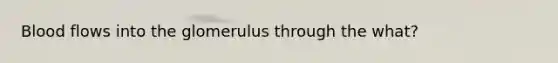 Blood flows into the glomerulus through the what?