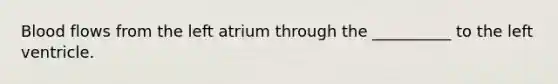 Blood flows from the left atrium through the __________ to the left ventricle.