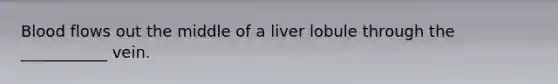 Blood flows out the middle of a liver lobule through the ___________ vein.