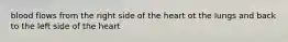 blood flows from the right side of the heart ot the lungs and back to the left side of the heart