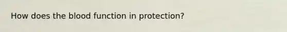 How does the blood function in protection?