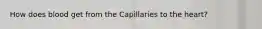 How does blood get from the Capillaries to the heart?