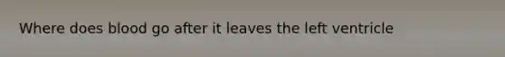 Where does blood go after it leaves the left ventricle