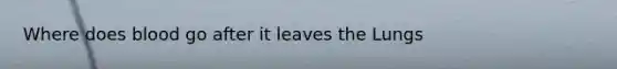 Where does blood go after it leaves the Lungs