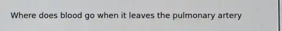Where does blood go when it leaves the pulmonary artery