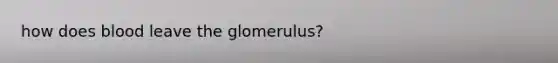 how does blood leave the glomerulus?