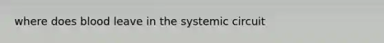 where does blood leave in the systemic circuit