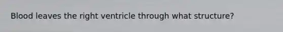 Blood leaves the right ventricle through what structure?