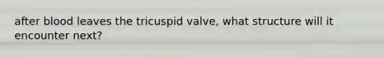 after blood leaves the tricuspid valve, what structure will it encounter next?