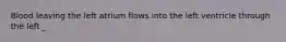 Blood leaving the left atrium flows into the left ventricle through the left _