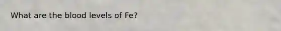 What are the blood levels of Fe?