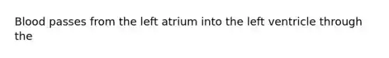 Blood passes from the left atrium into the left ventricle through the