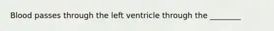 Blood passes through the left ventricle through the ________