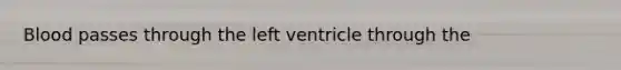 Blood passes through the left ventricle through the