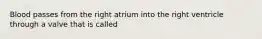 Blood passes from the right atrium into the right ventricle through a valve that is called