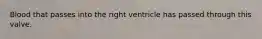 Blood that passes into the right ventricle has passed through this valve.