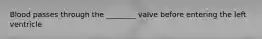 Blood passes through the ________ valve before entering the left ventricle