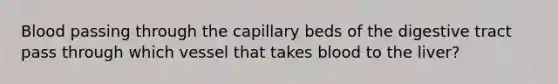 Blood passing through the capillary beds of the digestive tract pass through which vessel that takes blood to the liver?