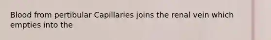 Blood from pertibular Capillaries joins the renal vein which empties into the